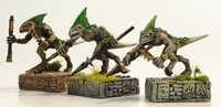 Skinks with spears